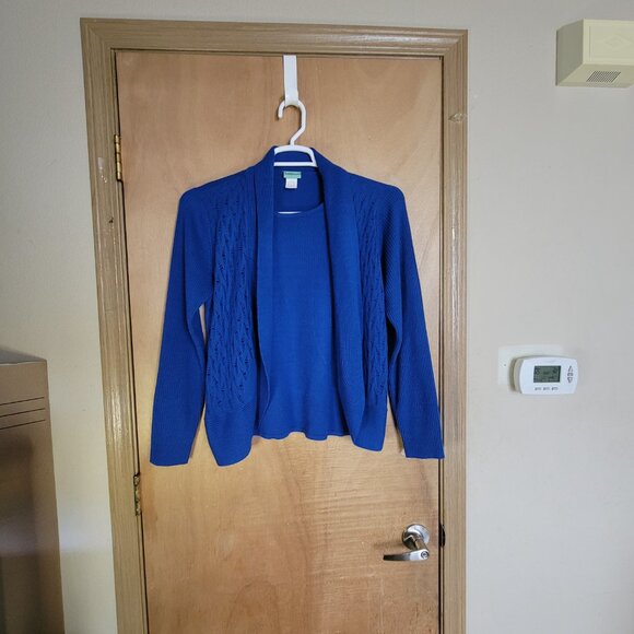 Sara Morgan M Blue Sweater and Shirt Combo - Picture 5 of 7